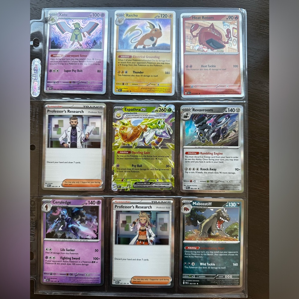 18 Pokémon Cards - 9 Ea. Sheet